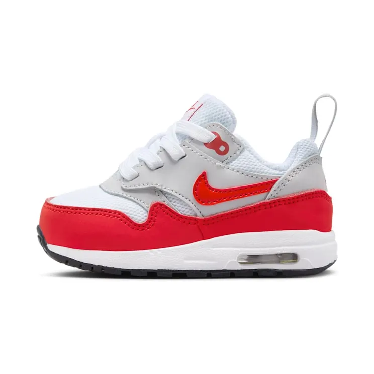 Nike Air Max 1 TD Sports “Neutral Grey / White / Black / University Red” (DZ3309-003)