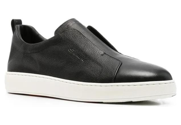 Santoni Victory Slip-on Grained-leather “Black” (MBCD22211BART CKAN01) (2)