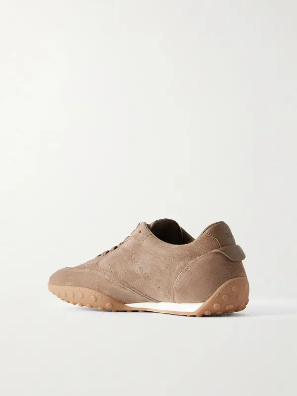 Tod’s Panelled Leather-Trimmed Suede Sneakers Taupe (XXM13M0KO30VNW) (4)