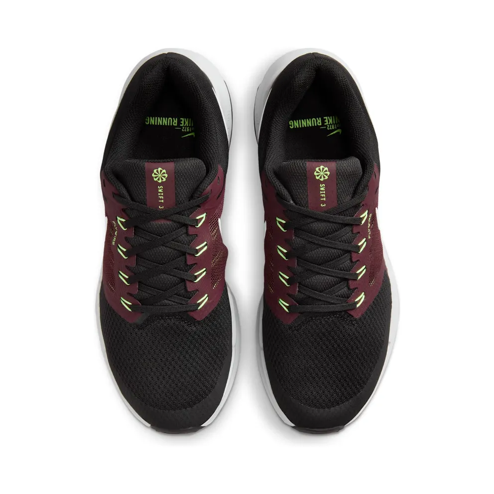 Nike Run Swift 3 Black Burgundy Crush Lime Blast Pure Platinum (DR2695-007)