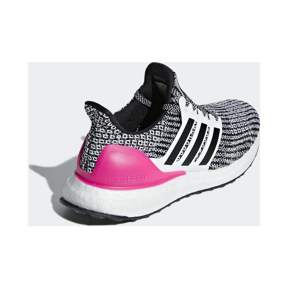 adidas Ultra Boost 4.0 White Black Pink (Youth) Chalk White/Core Black/Shock Pink (B43508)