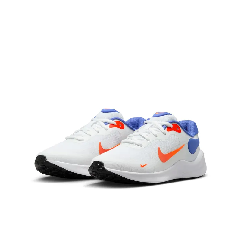 Nike Revolution 7 White Astronomy Blue Total Orange Team Orange (FB7689-102)
