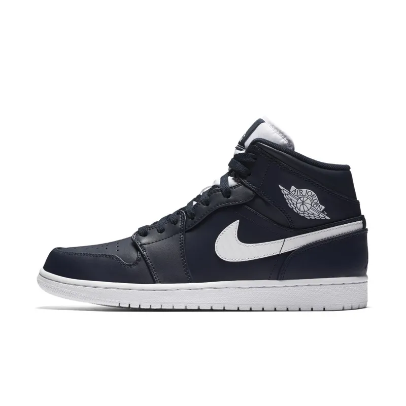 Jordan 1 Retro Mid Obsidian White Obsidian/White-White (554724-402)