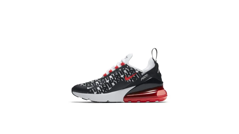 Nike Air Max 270 Print Black White Bright Crimson (GS) Black/White-Bright Crimson (AR0021-001)