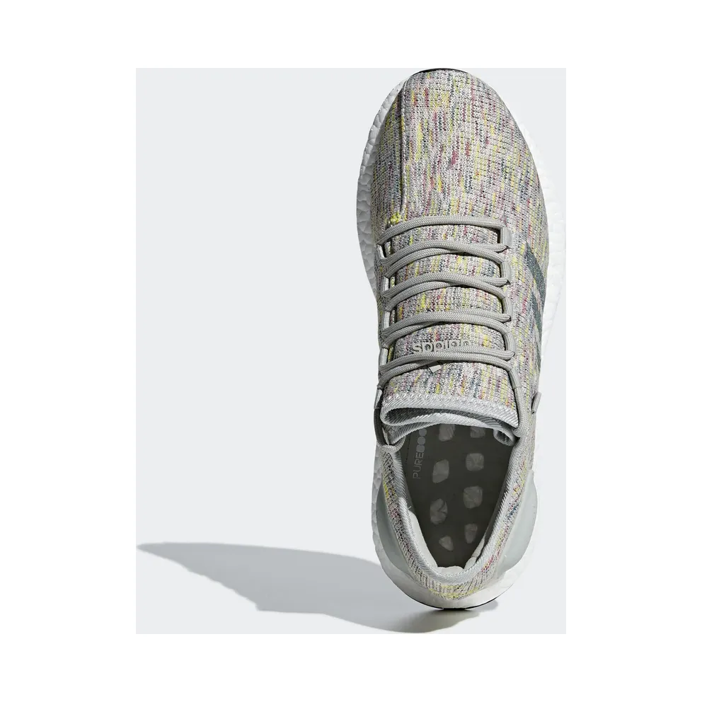adidas Pureboost Grey Multi-Color Ash Silver/Raw Green/Shock Yellow (AQ0051)