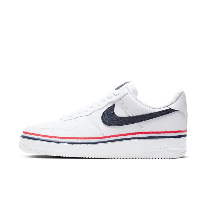 Nike Air Force 1 Low Ribbon White Blue White/White-Obsidian-Gym Red-White (CJ1377-100)