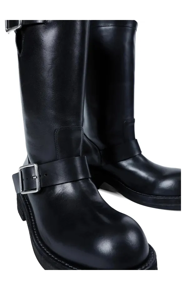 Ann Demeulemeester Sarith Engineer Buckle-detail Leather Biker “Black” (B0014061 LT049 099) (2)