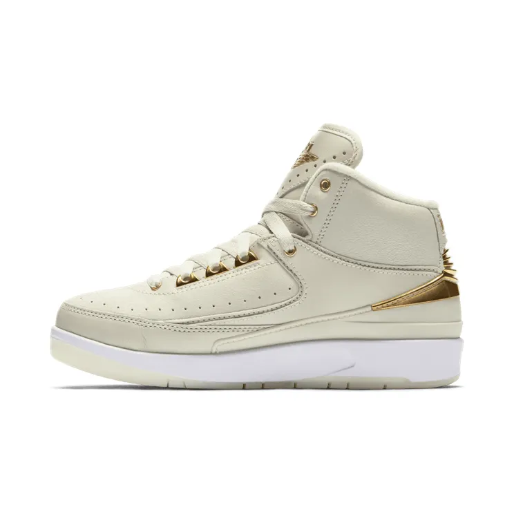 Air Jordan 2 Retro Q54 BG Quail 54 “Light Bone / White / Metallic Gold” (866034-001)