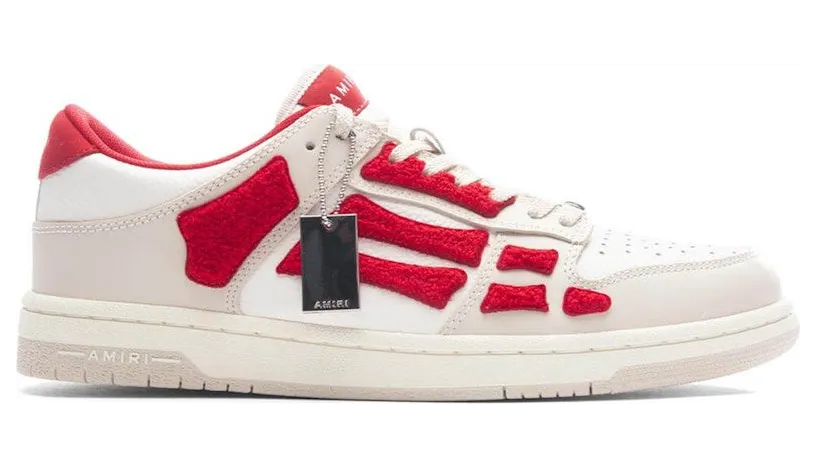 AMIRI Skel Top Low White Red Chenille (PF23MFS008-610)