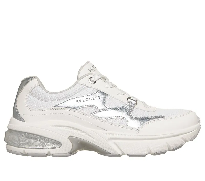 Skechers Shadow – Shiny Wave Sneaker White/Silver