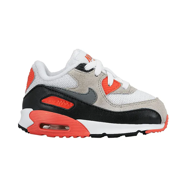 Nike Air Max 90 Infrared (TD) “White / Neutral Grey / Black / Cool Grey” (724884-100)
