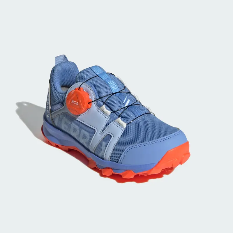 adidas Terrex Agravic BOA RAIN.RDY Trail Running Blue Dawn / Cloud White / Impact Orange (HQ3498)