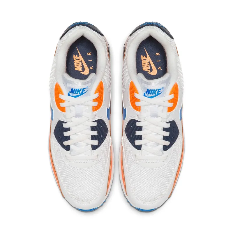 Nike Air Max 90 White Photo Blue Total Orange (2019) (AJ1285-104)
