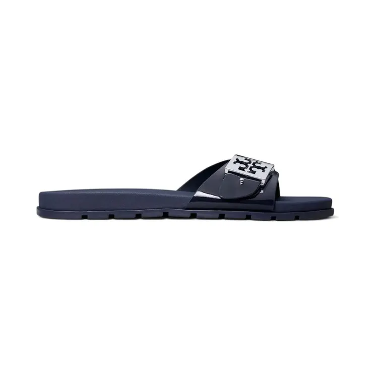Tory Burch Buckle Slide New Navy Silver (157872-400)