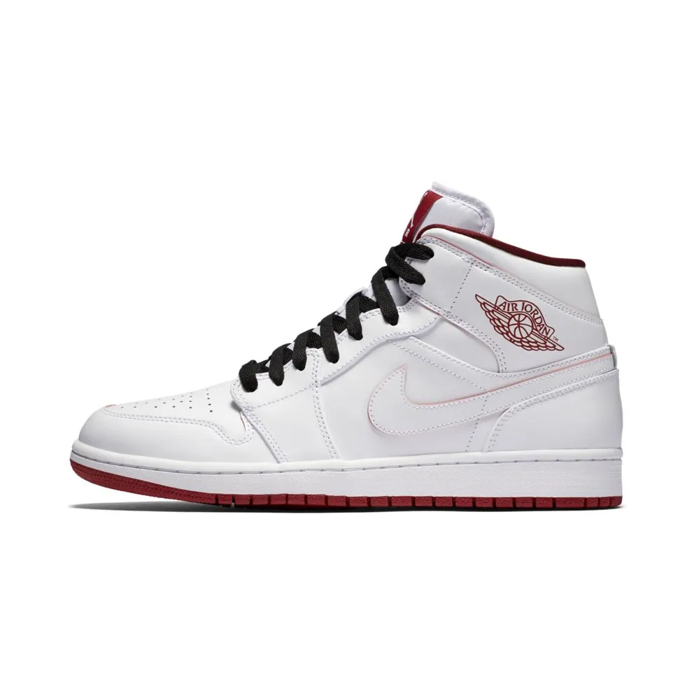 Jordan 1 Retro Mid White Gym Red Black White/Gym Red-Black (554724-103)