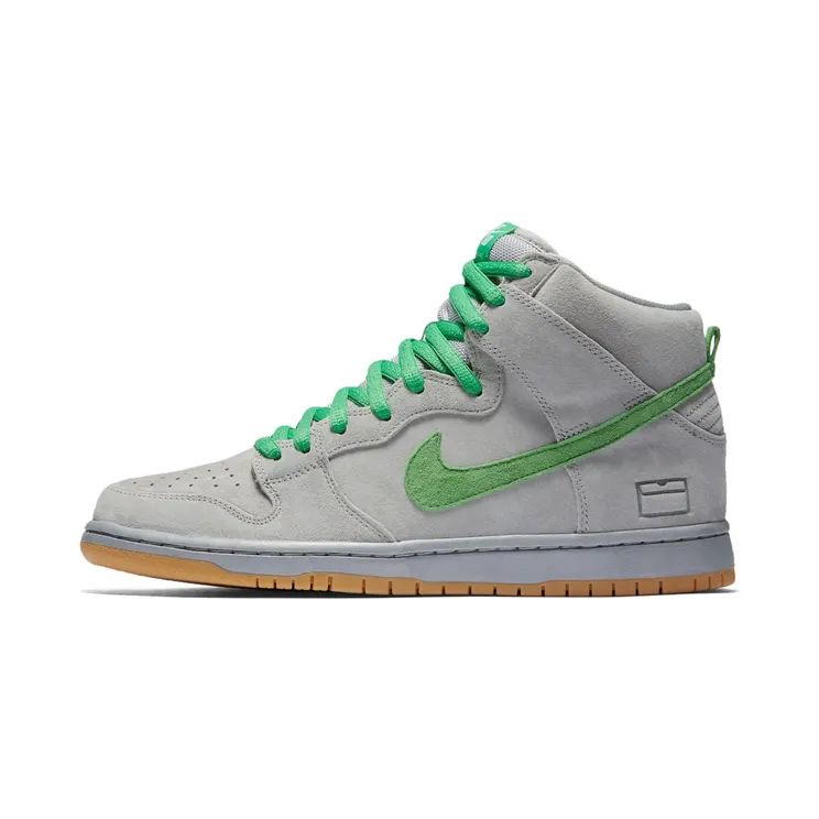 Nike SB Dunk High Silver Box Hyper Green-Gum Yellow​/Metallic Silver (313171039)