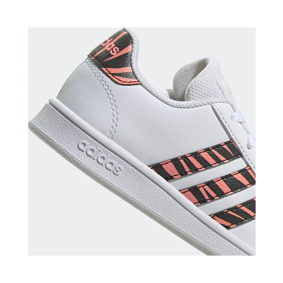 Adidas Grand Court Tiger-Print Cloud White / Core Black / Acid Red (GZ1067)