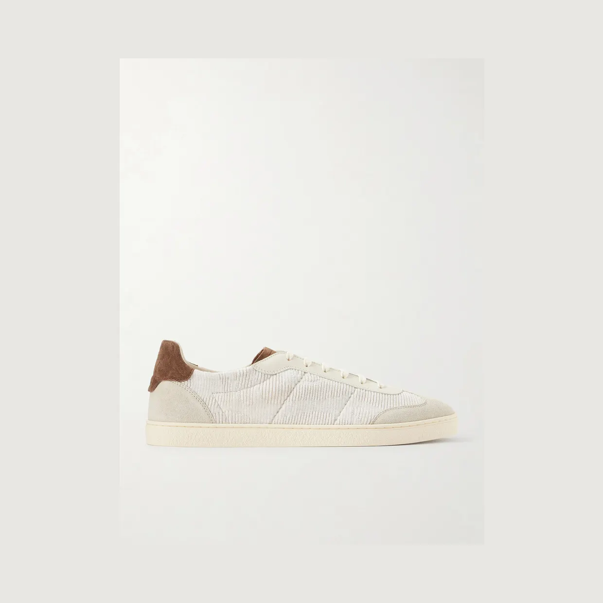 Brunello Cucinelli Suede and Cotton Sneakers Neutral (MZURMSJ344)