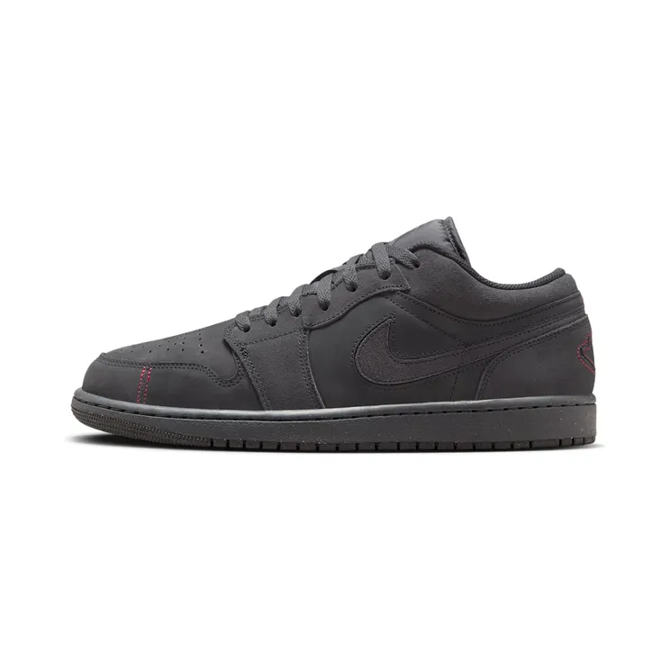 Jordan 1 Low SE Craft “Dark Smoke Grey / Varsity Red / Black” (FD8635-001)