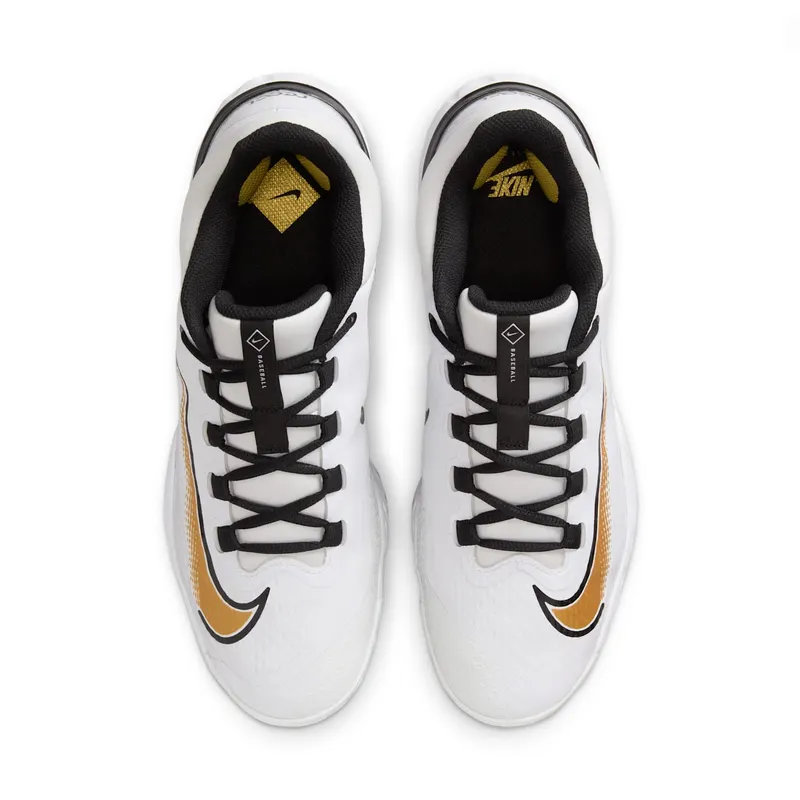 Nike Alpha Huarache Elite 4 Low White Black Metallic Gold (FD2745-119)