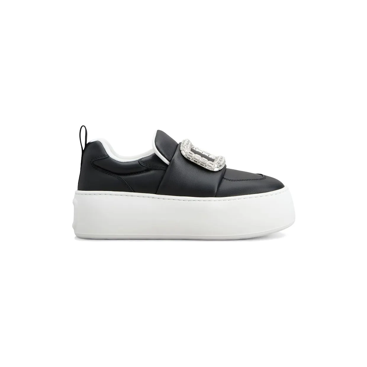 Roger Vivier Viv’ Up Black White Crystal Buckle (RVW73938910LE9B999)
