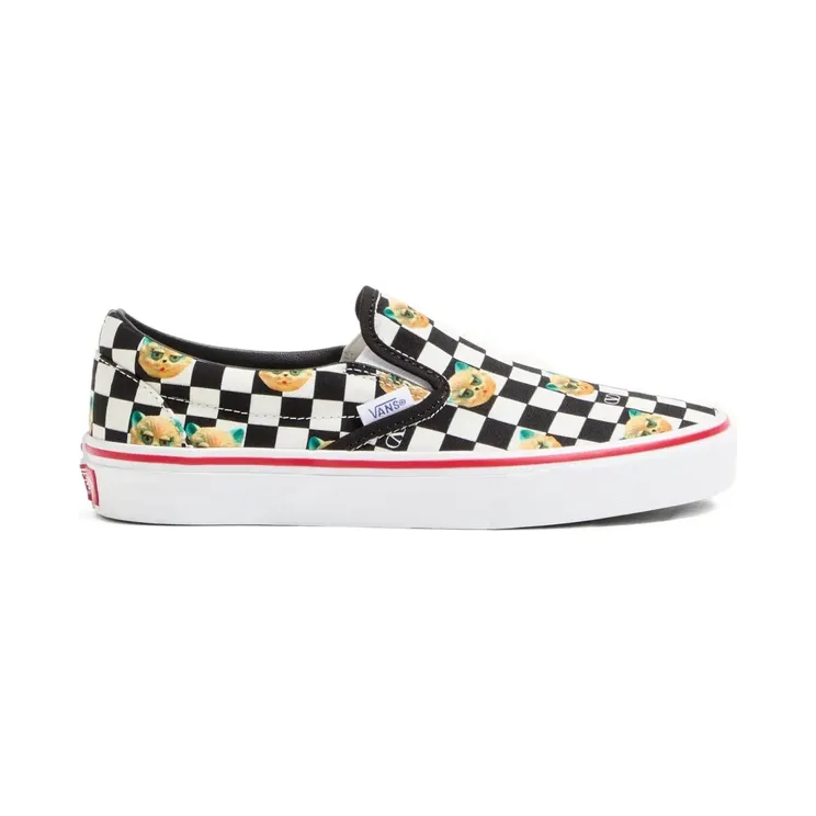 Valentino Garavani x Vans Slip-On-Sneakers aus Stoff und VLogo-Schachbrettmuster “White” (WS0NY9CUM)