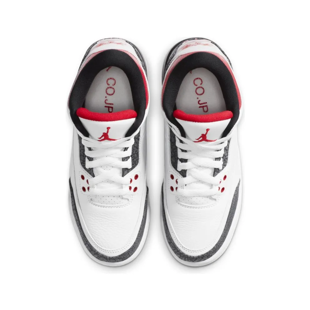 Jordan 3 Retro SE-T JP Fire Red Denim (GS) White/Fire Red-Black (DB4169-100)