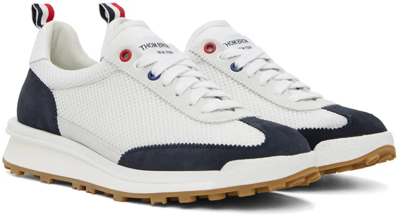 Thom Browne Navy Tech Runner Low Top Sneakers (MFD180B-03050)
