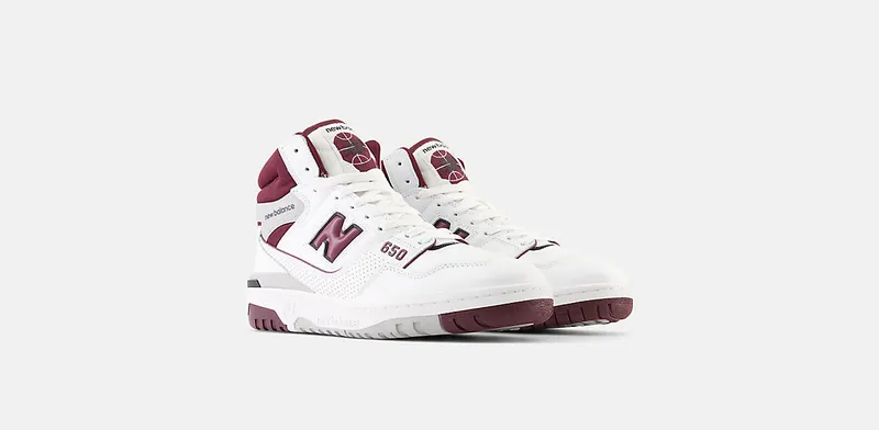 New Balance 650 White Burgundy Raincloud (BB650RCH)