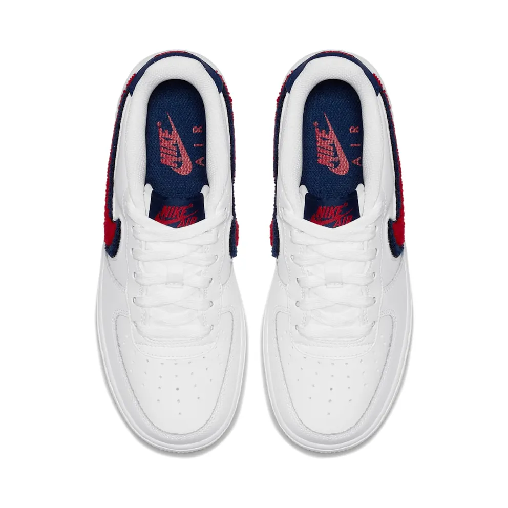 Nike Air Force 1 Low 3D Chenille Swoosh USA (GS) White/University Red-Blue Void (AO3620-101)