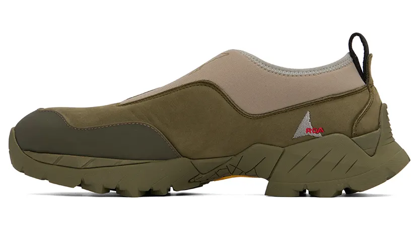 ROA Khaki & Taupe Slip-On Sneakers (SOLE10- 094) (3)