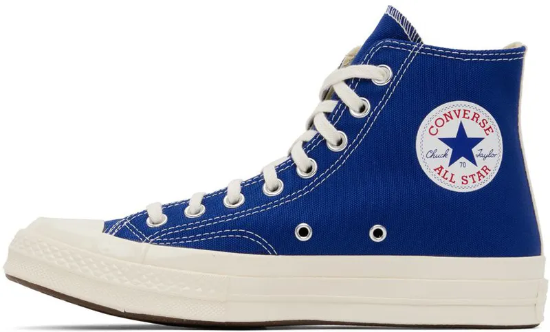 Comme des Garçons Play Blue Converse Edition Half Heart Chuck 70 High (P1K122)