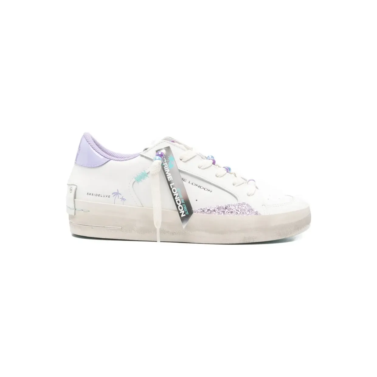 Crime London verfraaid met glitters “White” (29152PP8)