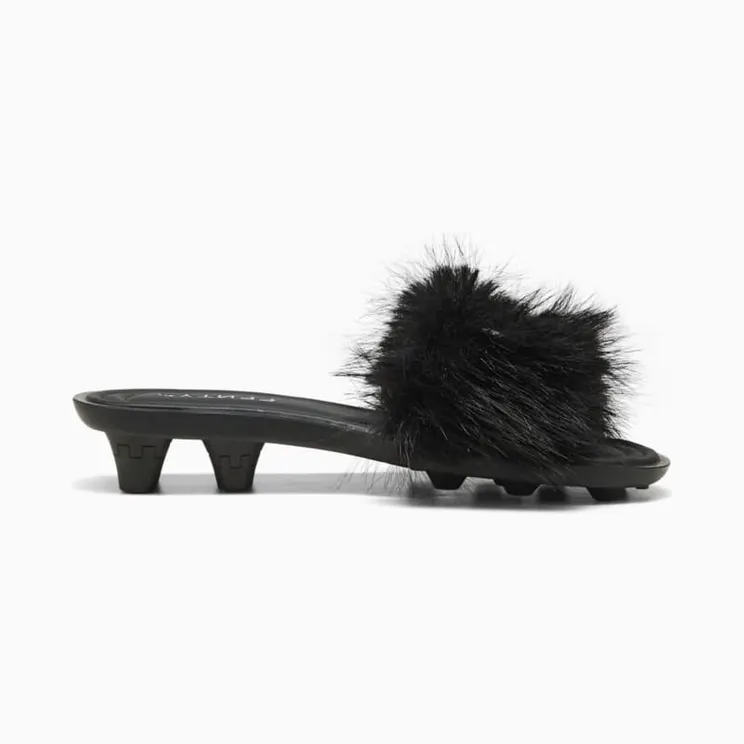 Puma Cat Cleat Sandals Fenty Chic Fur Black (404768-02)