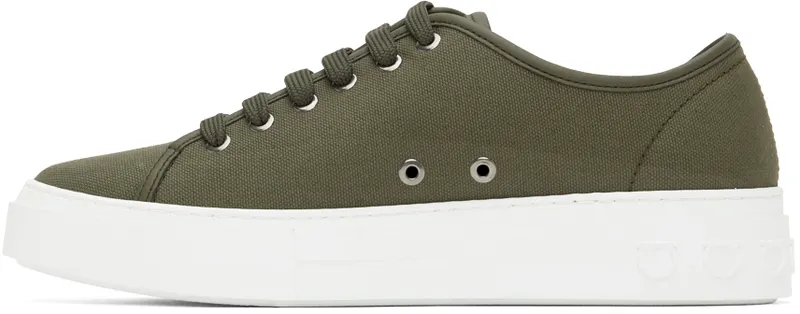 Salvatore Ferragamo Green Recycled Cotton Sneakers (753484 020709023)