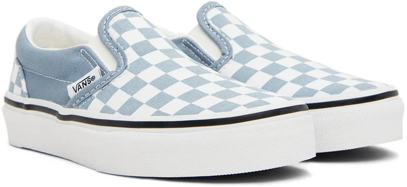 Vans Kids Blue & White Classic Slip-On Little Kids (VN0A4BUTBD2)