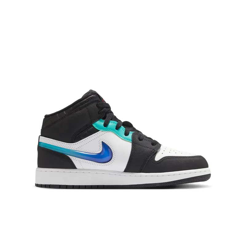 Jordan 1 Mid SE Black White Hyper Jade (FQ8095-001)