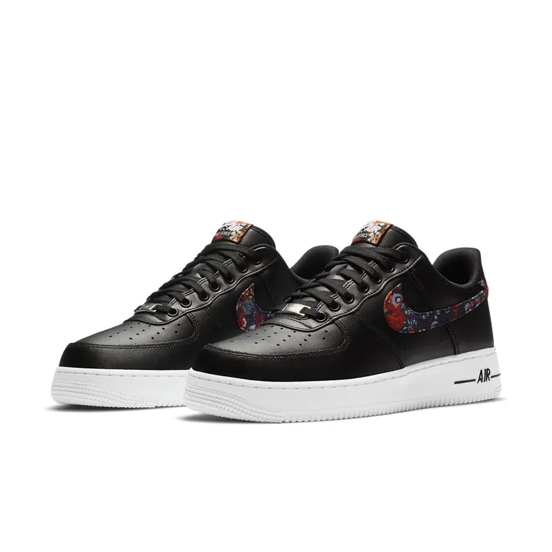 Nike Air Force 1 Low Black Floral Black/White-Game Royal-Multi-Color (CZ7933-001)