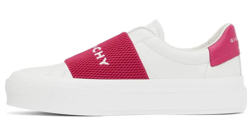 Givenchy White & Pink City Sport Low-Top Sneakers (BE0029E1H4149) (3)