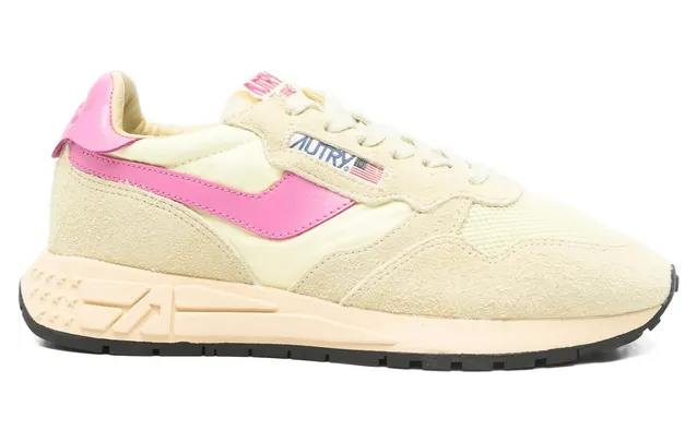 Autry Reelwind Suede-panelled “Yellow/Pink” (WWLW UT41)