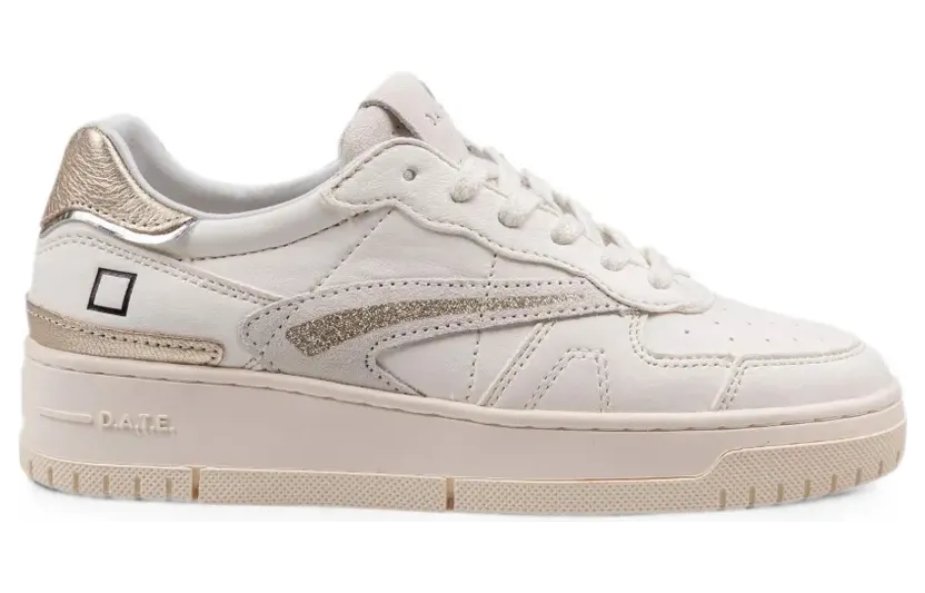 D.A.T.E. Torneo leren sneakers with vlakken – Beige (W441TPSH)