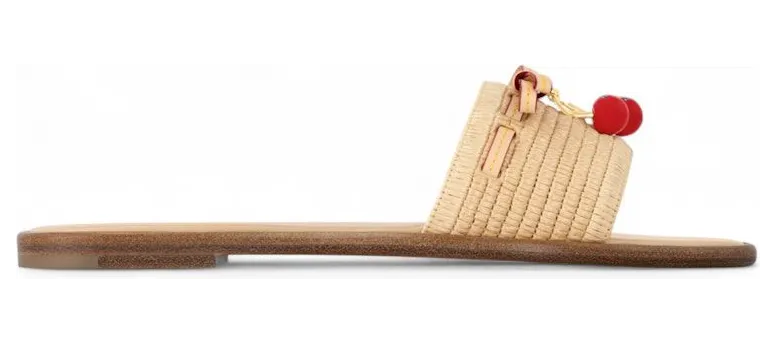 Louis Vuitton Cherry Lily Flat Mule x Takashi Murakami Raffia (1AHLRN)