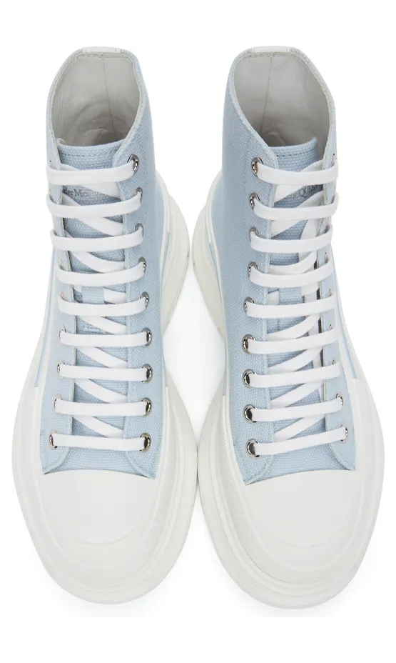 Alexander McQueen Blue & White Tread Slick High Sneakers (604254W4SX14530) (5)