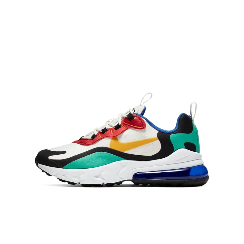 Nike Air Max 270 React Phantom Multi-Color (GS) Phantom/University Gold-University Red-Black-Kinetic Green-Hyper Royal (BQ0103-001)