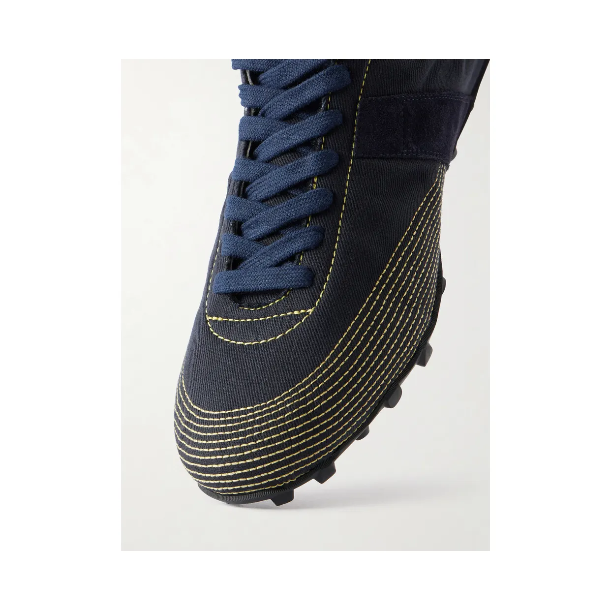 Maison Margiela Sprinters Leather and Suede-Trimmed Cotton-Twill Sneakers Black (S57WS0551) (5)