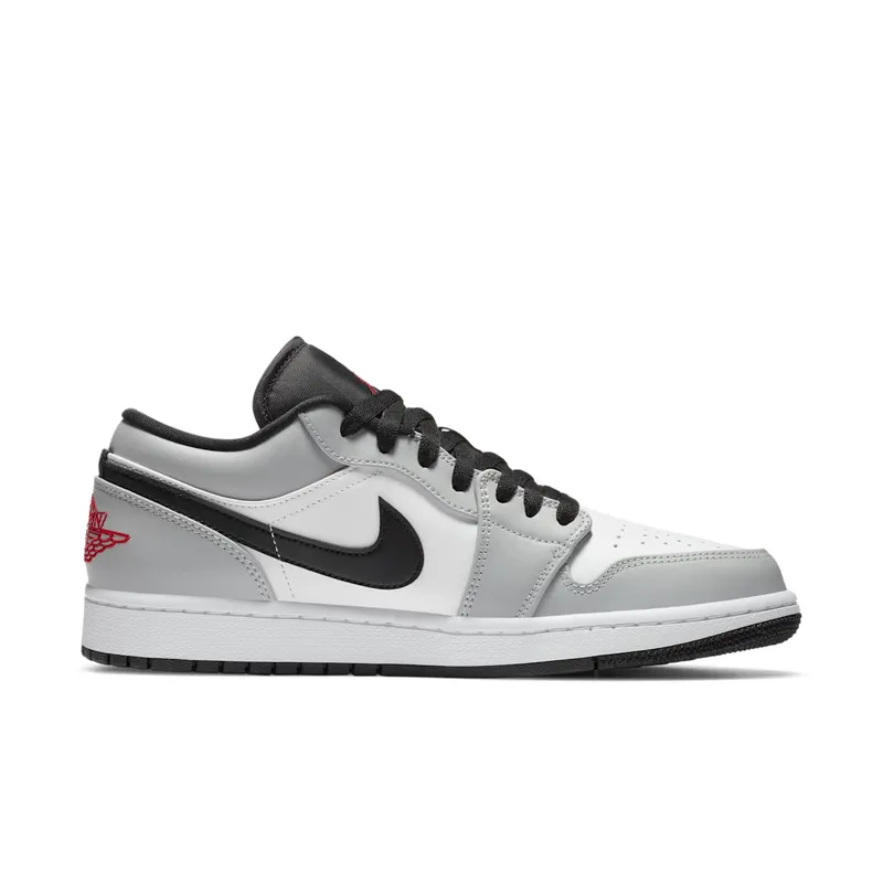 Jordan 1 Low Light Smoke Grey Light Solar Flare Heather/White-Black-Gym Red (553558-030)