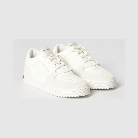 Emporio armani Mesh and Suede Sneakers White (EM004838AF24321M0360)