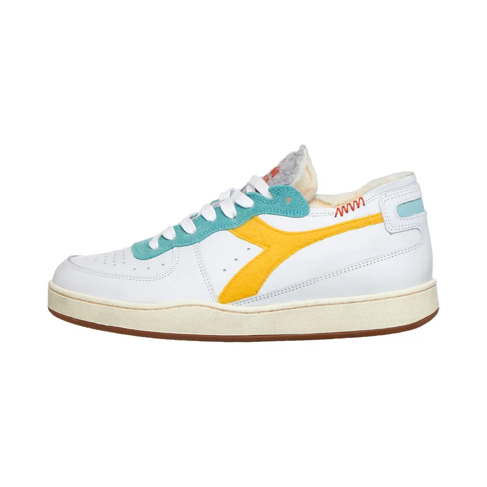 Diadora Mi Basket Row Cut Tennis White / Yellow Tuorlo (201178541C9158)