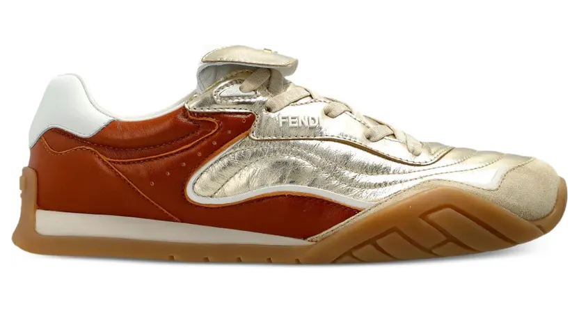 FENDI Sneakers met logoplakkaat – Goud (8E8820AYFC)