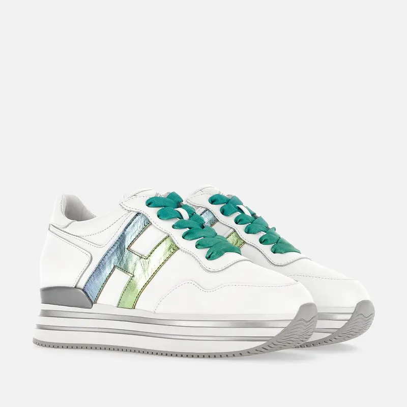 Hogan Midi H222 White Blue Green (HXW4830CB85S480VA3)